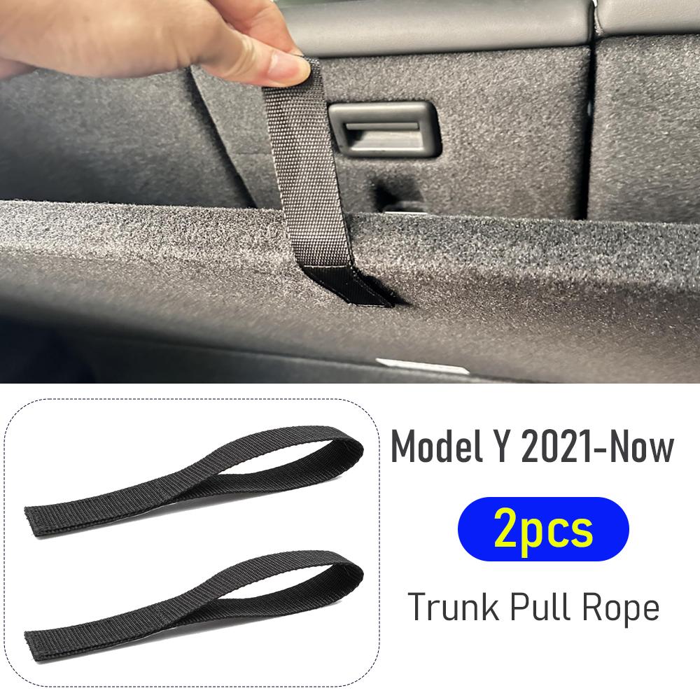 Kofferraum Seil Zugband Für Tesla Model Y 2021-2026 Öffnen Heckklappe Abdeckung Griff Zugband Auto Organizer Zubehör Gadgets