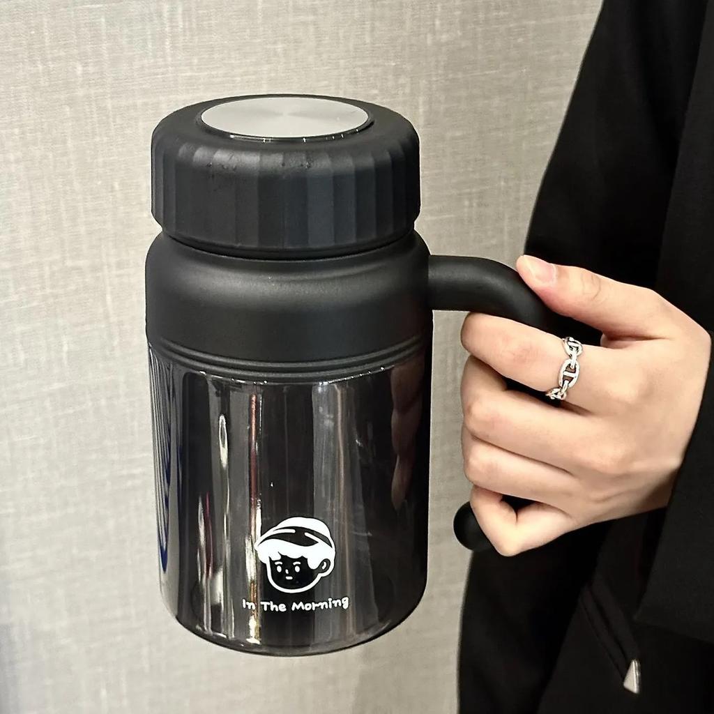 New simple and portable handle thermos cup tea separation stainless steel handle cup large capacity fashionable cold water cup