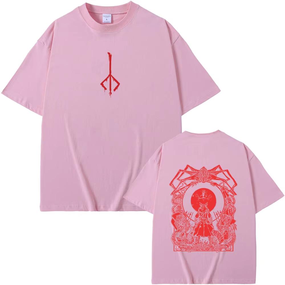 Maglietta Grafica Bloodborne Cacciatore dell'Orrore Merch T-shirt Uomo Donna Casual Vintage Cotone Magliette Maschile Manica Corta Top