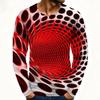 Spring and Autumn Round Neck 3D Abstract Art Printed Top Fashionable Casual Long Sleeved Men's T-shirts