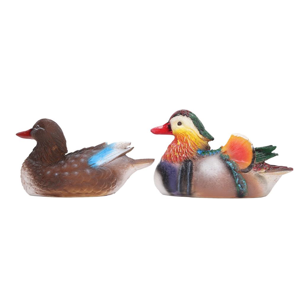 2PCS Floating Mandarin Statue Resin Cute Animal Decor Sculpture Ornament for Outdoor Garden Pond