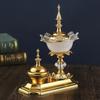 Crystal Incense Burner Metal Arabian Diffuser Bakhoor Oud Sandal Cone Charcoal Censer Ramadan Gifts for Yoga Spa Home Decor
