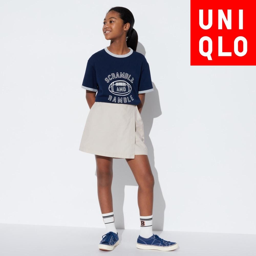 

UNIQLO GIRLS Мини-юбка однотонная 57 OLIVE/KIDS 110