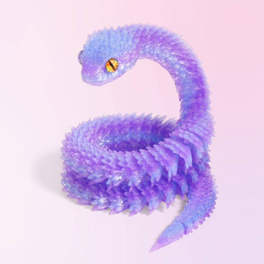 Realistic 3D Printed Snake Toy Multicolor Rotatable Simulated Snake Ornament 30/45/60cm PLA Simulation Snake Model