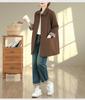 Women's Mid-Length Trench Coat - 2025 Autumn/Winter Korean Style, Casual & Versatile Literary Design