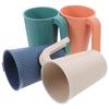 4Pcs Compact Lightweight Reusable Plastic Cups Wheat Straw Cups for Kitchen Office Camping Juice Water Beverage Drinking Cup Set