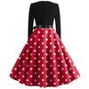 Christmas Print Flare Dress For Women Long Sleeve Dress Party Casual Dresses Christmas