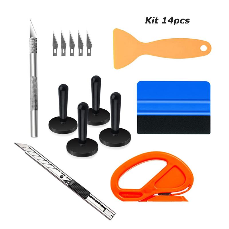 Vinyl Wrap Tools Window Tint Kit Car Wrapping Tools Film Squeegees Plastic Scraper Wrap Knife Magnetic Holders Foil Tool