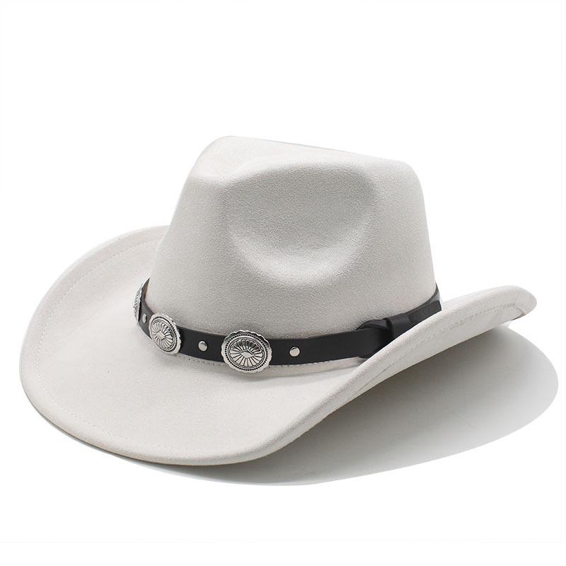 Hot-selling retro bull head western cowboy hat men and women, Tibetan suede jazz hat, big-brimmed top hat