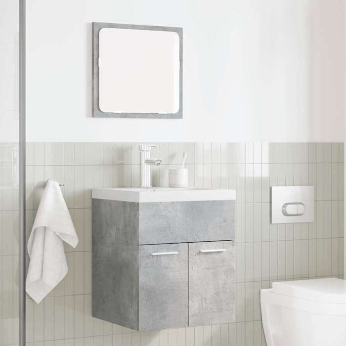 VidaXL Ensemble de meubles de salle de bain 2 pcs gris béton, armoire de salle de bain, armoire de bain, meuble-lavabo de 856368
