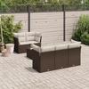 VidaXL Garden Furniture Set with Cushions 6 Pcs Brown Braided Resin 3249092