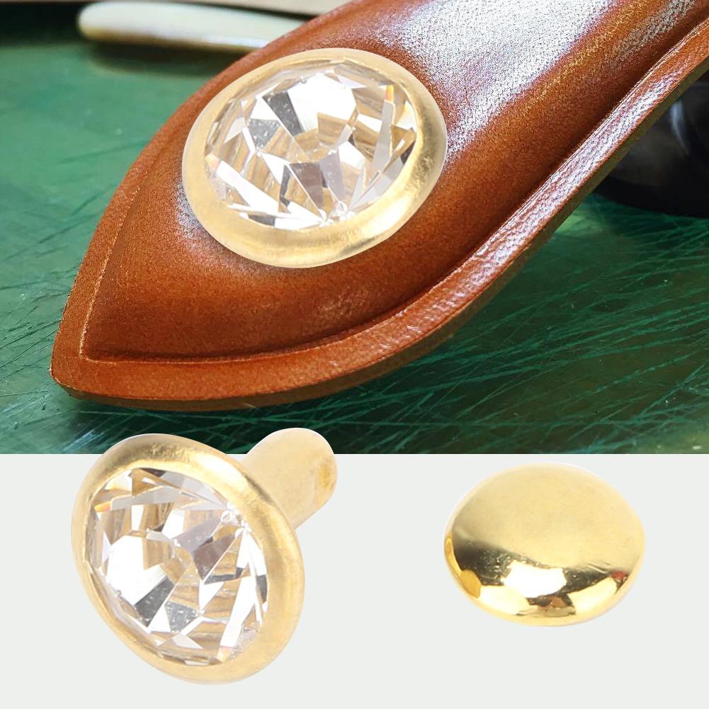 50PC 8MM Crystal Rhinestone Decorative Rivets Spikes DIY Leather Shoes Clothing Studs