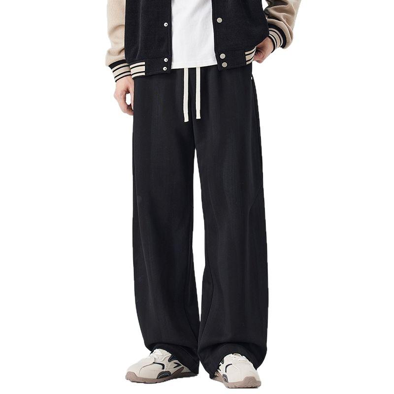 American retro trendy brand loose straight dirty sweatpants men's autumn new wide-leg elastic waist casual pants