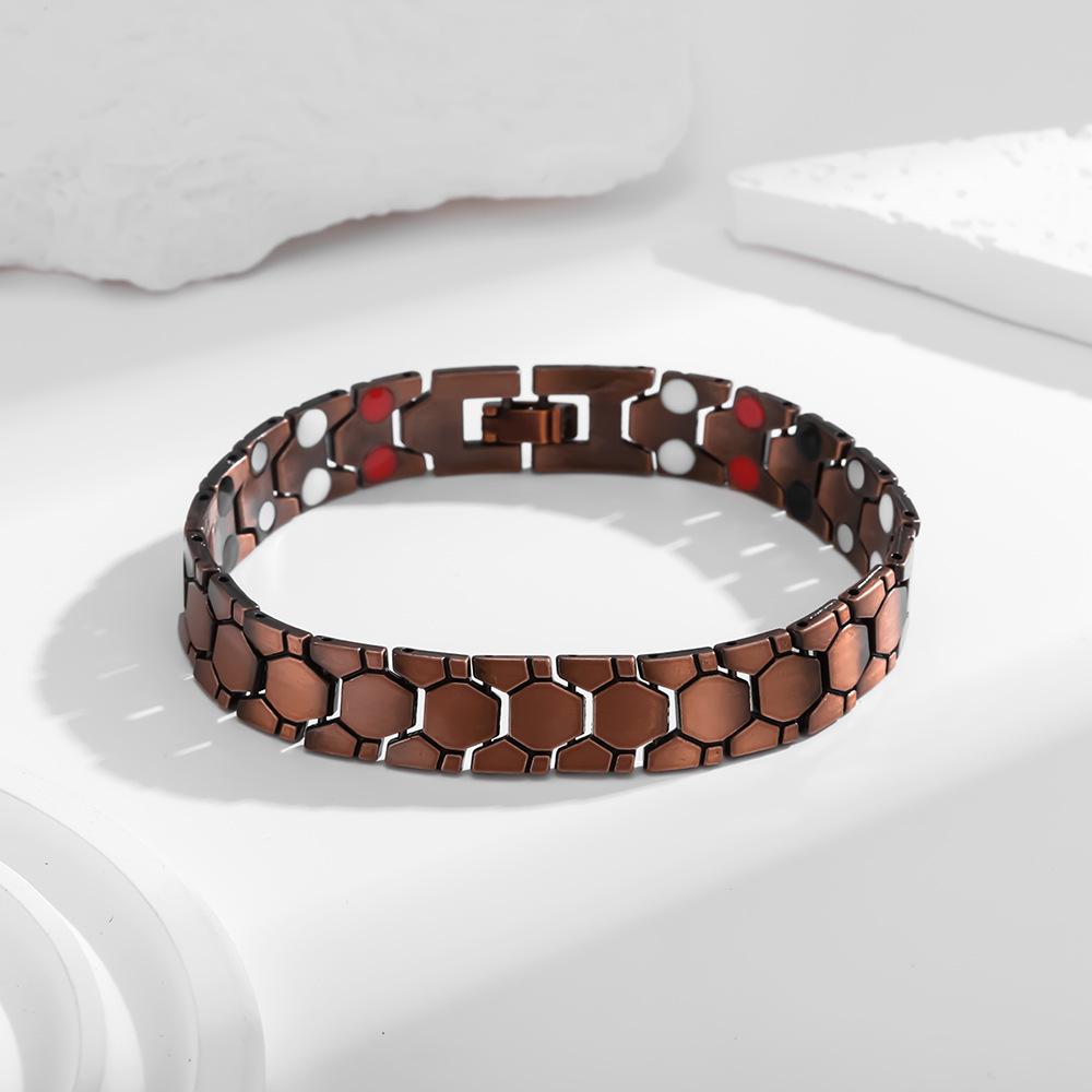 Шестиугольный магнитный браслет узкая версия съемный унисекс парный браслет 4 в 1 дизайн бронзовый