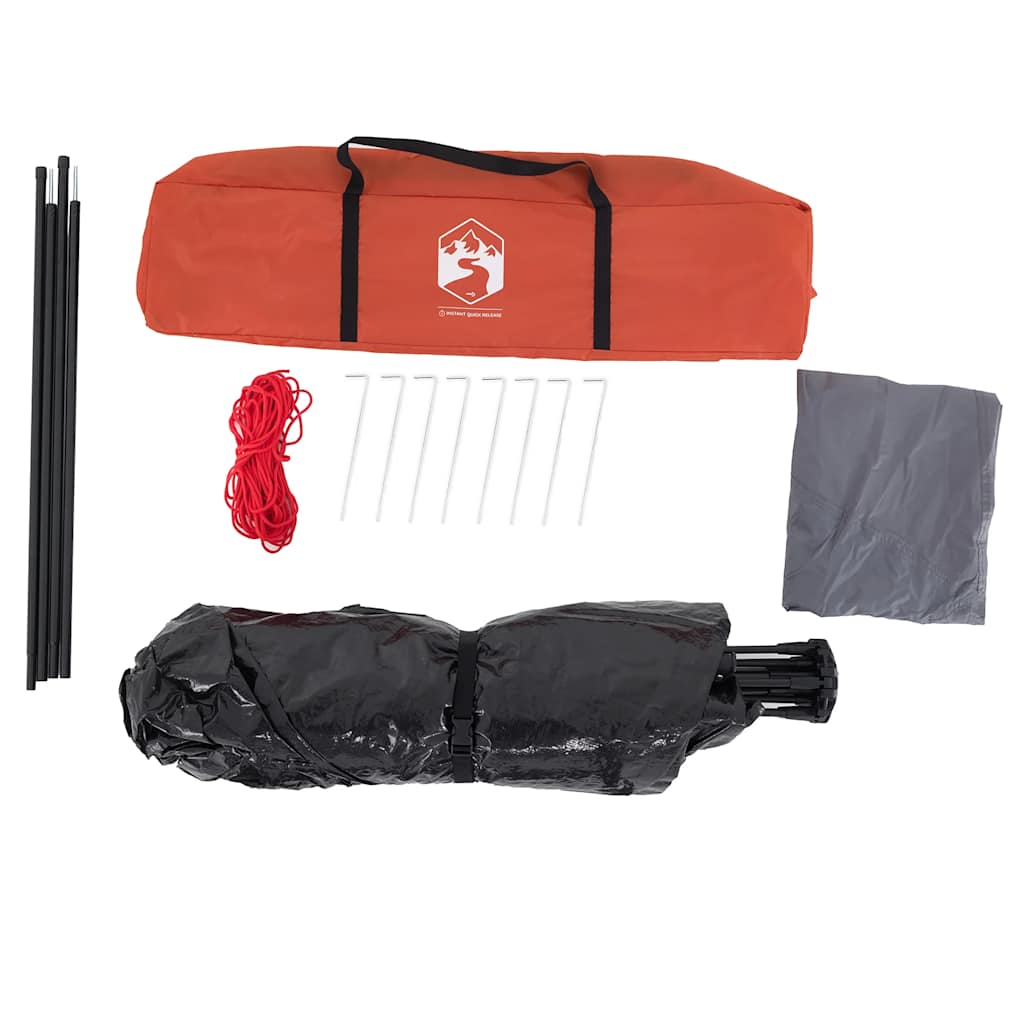 4 Person Camping Tent Grey and Orange Quick Release System