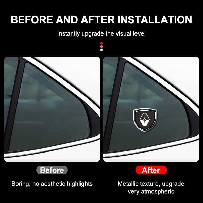 1 stk 3D Metall Auto Dørskjold Emblem Bil Karosseri Merke Klistremerke for Renault Dacia Megane 2 3 Clio 4 Captur Kadjar Fluence