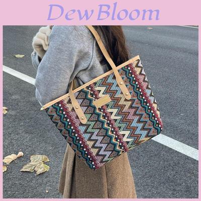 Ethnic Style Canvas Tote Bag For Women With Large Capacity For Daily Use And Fashion Trend