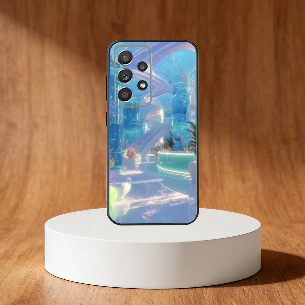 ART Frutiger Aero Aqua Nostalgia Чехол для телефона для Samsung S25, S24, S21, S22, S23, S30, Ultra, S20, Plus, Fe, Note, 10, 9, 5G Черный Чехол Samsung S26