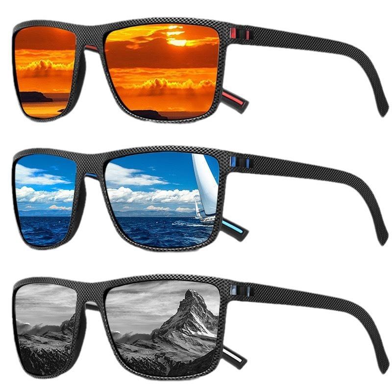 Men Classical Square Polarized Sports Sunglasses Lightweight PC Frame  for Driving Fishing Cycling Unisex Durability