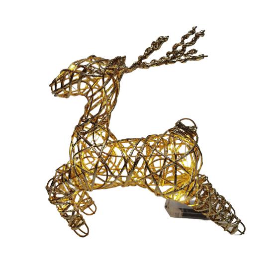 LED Light Up Christmas Reindeer Decor 20 Warm White Lights Metal Yard Decoration for Outdoor Indoor Lawn Garden Xmas Decor