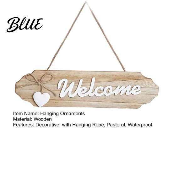 Rustic Hanging Door Decoration Wooden Welcome Pastoral Sign Decor Front Style Wall Halloween Hanger Ornament with Hemp Rope for