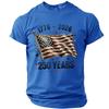 Men's Casual Short Sleeve Lightweight Breathable Crew Neck T-Shirt with Printed Graphic USA Flag and Anniversary Design 1776 to 2026 250 Years