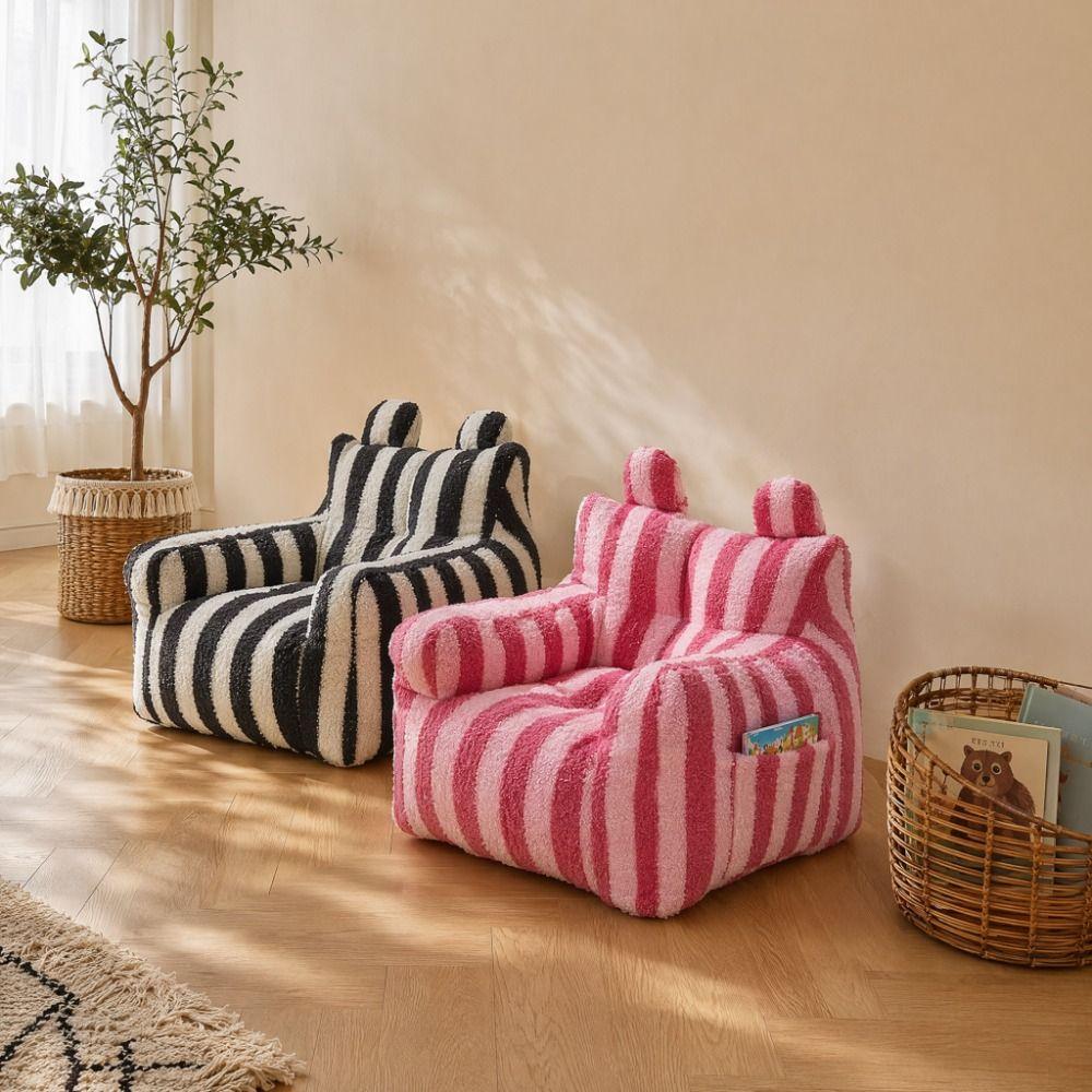 Comfortable Ergonomic Lazy Sofa Soft Fabric Kids Sofa Chair Children's Bear Sofa Bedroom
