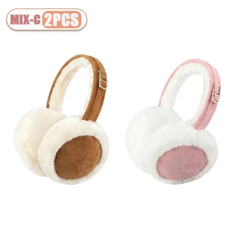 1-3PCS Women’s Winter Ear Warmers Plush Foldable Earmuffs Cozy Soft Ear Cover for Cold Weather Outdoor and Casual Wear