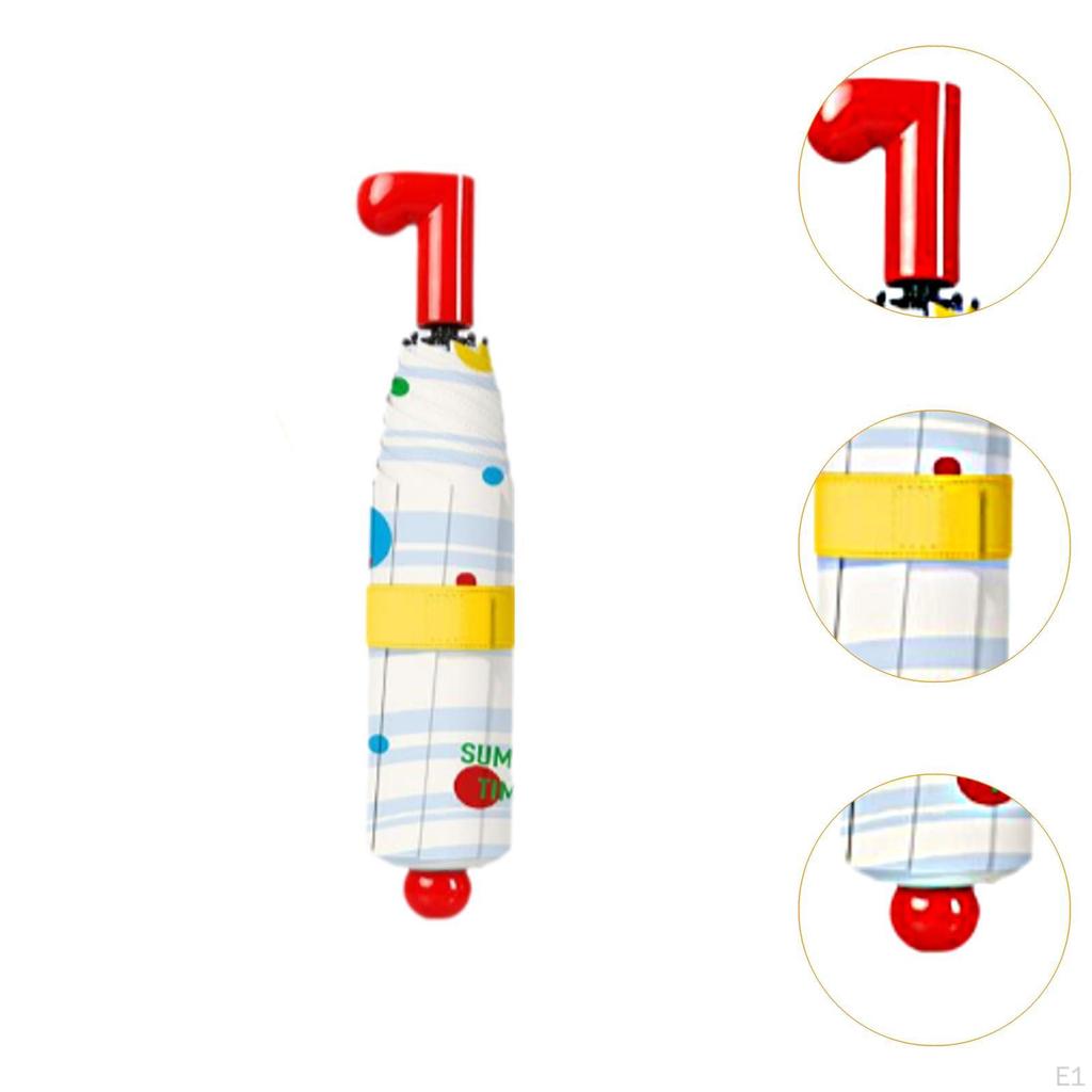 Cartoon Sun Rain Umbrella for Adults Kids, Personal Parasol Travel Beach