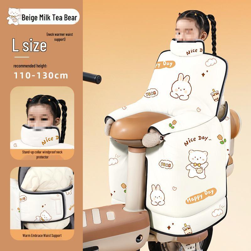Thickened Winter Windshield & Rear Seat Cover for Children's Electric Cars - Parent-Child Cold-Proof, Windproof Protection