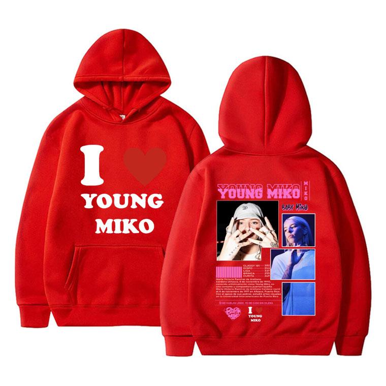 I Love Young Miko Double Sided Print Hoodie Men Women Fashion Hip Hop Sweatshirt Unisex Clothing Art Aesthetic Oversized Hoodies