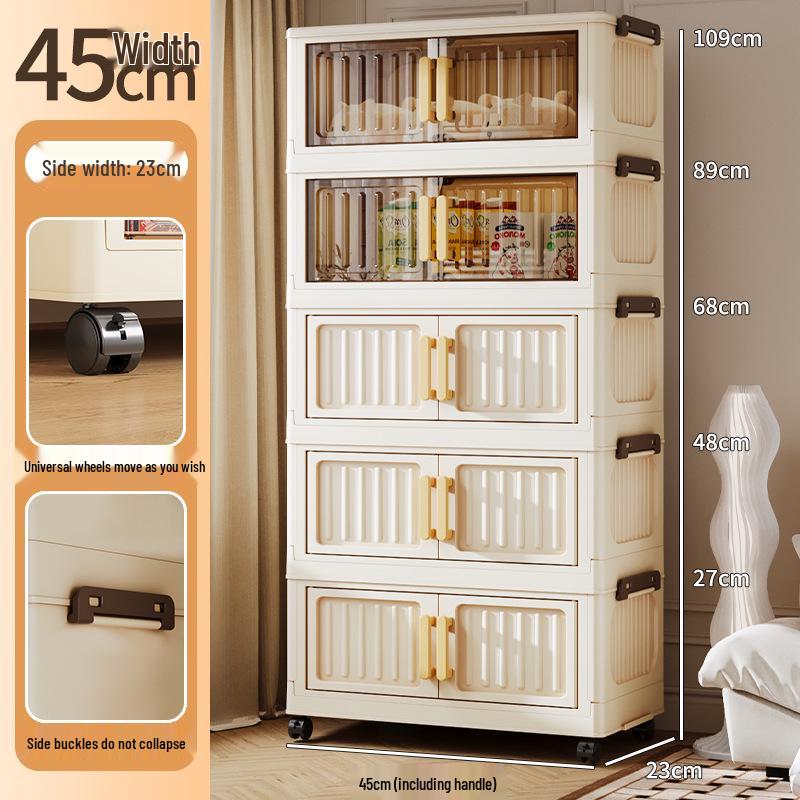 Folding Multi-Layer Plastic Storage & Wardrobe Cabinet for Kids and Households