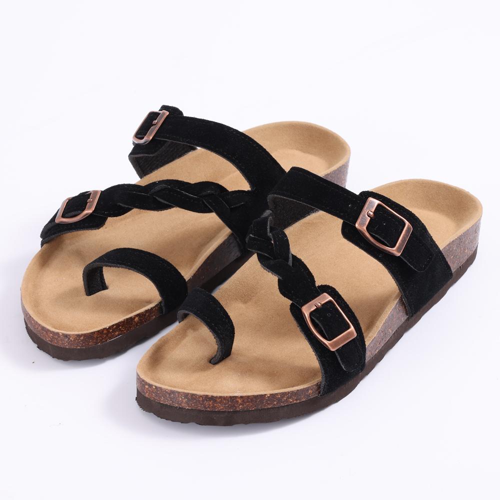 Fashion Comwarm New Women's Cork Footbed Sandals with Arch Support Comfortable Slip-On Slide Sandals With Adjustable Buckle for Summer