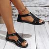 Round Toe Open Toe Side Hollow Wrap Heel Outer Plus Size Sandals