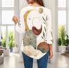Ladies Plus Size Three Quarter Sleeve Top Pointed Hem Breathable Loose Casual For Daily Commute