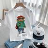 Teddy Bear Taking Your Photo T Shirt Cartoon Graphic Print T Shirt Fashion Casual Crew Neck Plus Size Short Sleeve T-Shirts Women’s