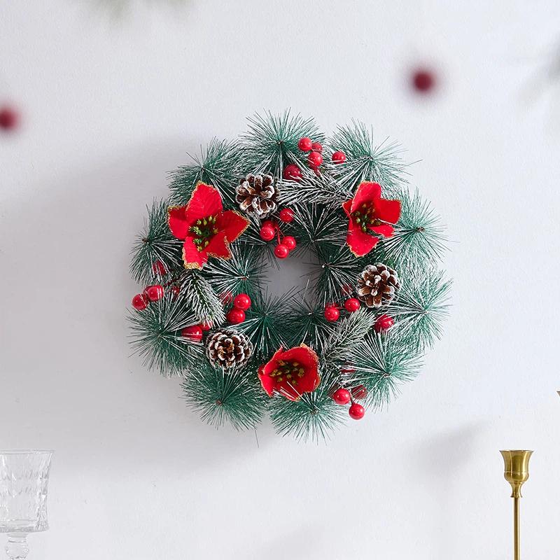 Christmas decoration pine needle garland handmade Christmas white snow garland door hanging window decoration props