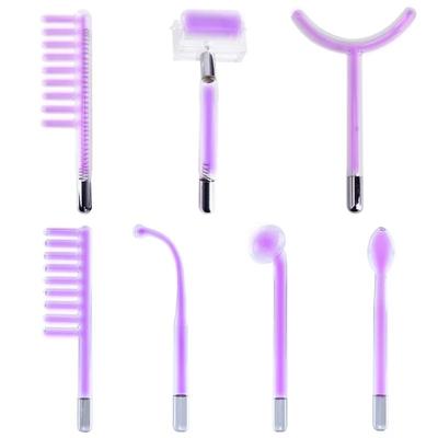 1 bucăți de înaltă frecvență facială argon ciuperci electrod duză tuburi atașare masaj facial violet deschis îngrijirea pielii feței violet