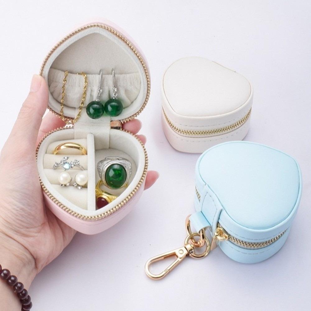 Jewelry Display Portable Ring Box Mini Travel Bag Pendant Jewelry Box Keychain  Bag Accessories