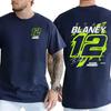 T-shirt da gara Ryan Blaney #12 - Stile Ufficiale Maglietta Pilota Team Penske