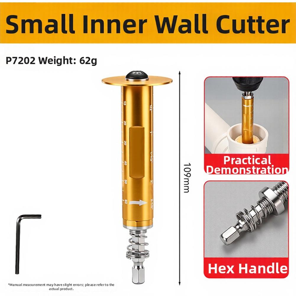 

Adjustable Pipe Inner Wall Cutter For 1.5-8 Inch PVC, Grit Wheel With 7 Inch Depth, 1/4in Hex Shank For Drills