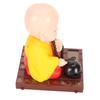 Little Buddhist Monk Ornament Solar Powered Cute Monk Decorative Ornaments for Car Desktop Living Room