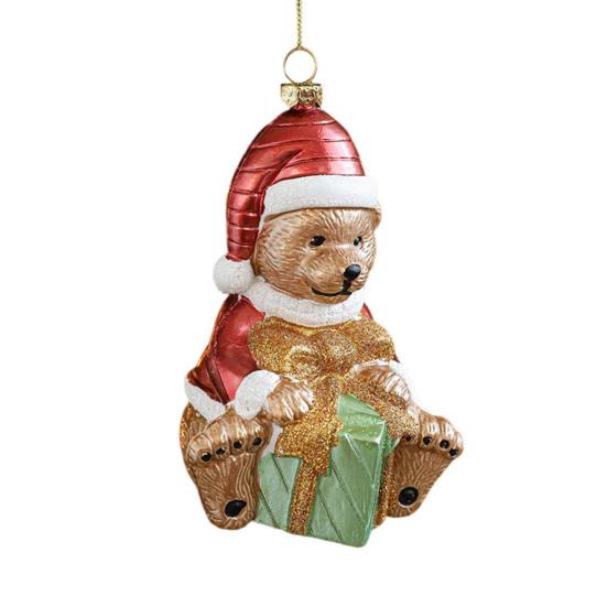 Christmas Ornaments Textured Bear Decorations Cute Playful Santa Hat Glove Sock Designs Versatile Xmas Tree Home Decor Accents