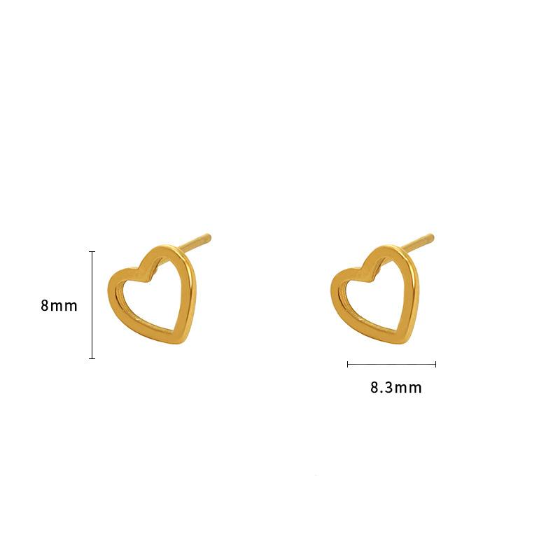 Fashion Small Stud Earrings Personalized Versatile Stainless Steel Earrings Love 316 Material Hollow Pattern Stud Earrings Women