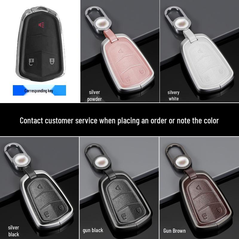Genuine Leather Key Case for Cadillac XT5, CT5, XTS Key Fob - Unisex Design with Buckle