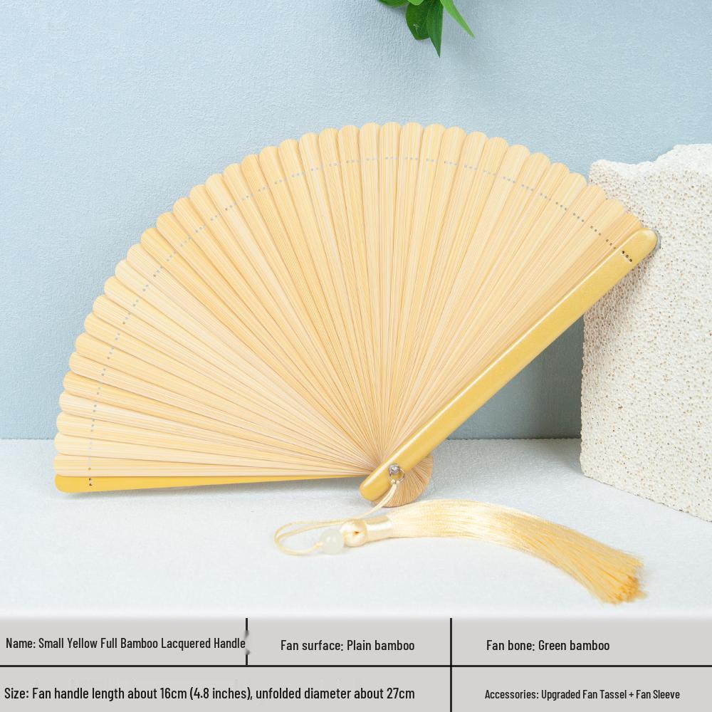 Bamboo Folding Fan: Portable Chinese Style for Summer, Cheongsam, Hanfu, and Children's Dance