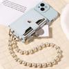 For IPhone16e 16 15 14 13 12 11 Pro Pro Max Plus7 8 X XS XR Faux Leather, Stylish Mirror Zipper and Pearl Rope Phone Case