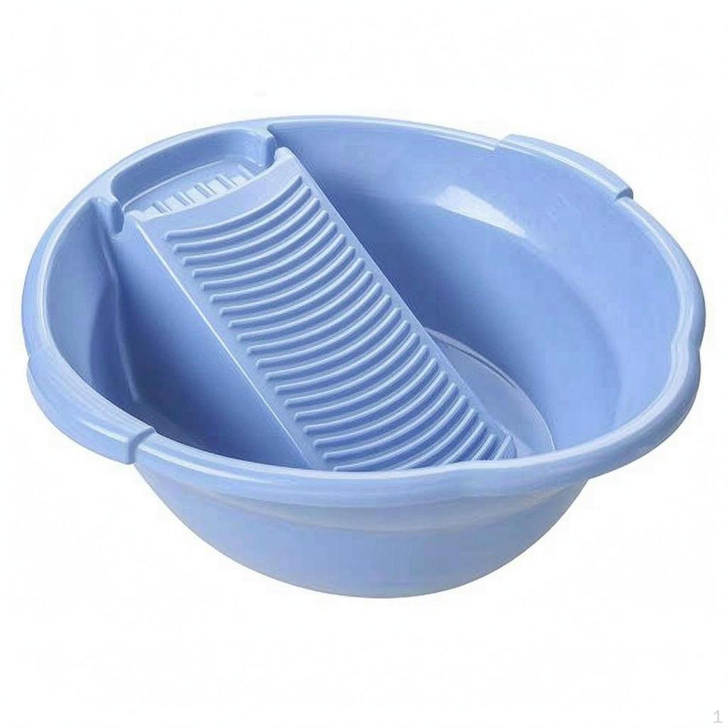 Ribbed Wash Basin OnePiece Molded Household Utility for Laundry, Face Washing