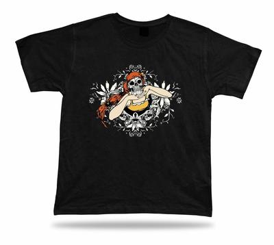 Fille à tête de squelette T-shirt floral tee stylé moderne unique design génial