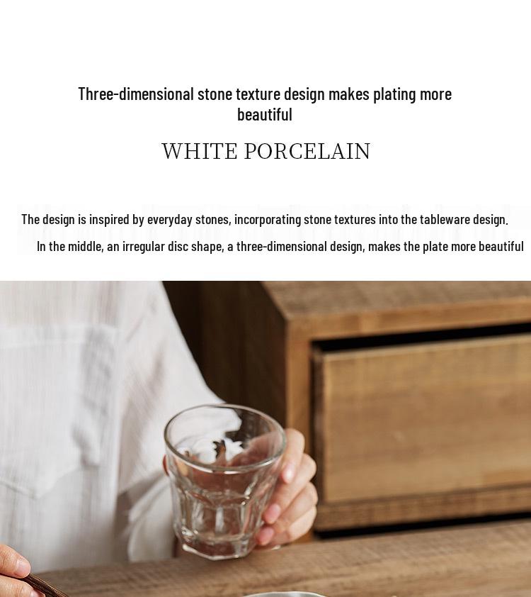 2025 Luxury Rock Texture Ceramic Plate for Steaming Fish or Soup